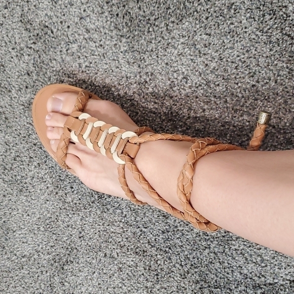 Zimmermann Womens Link Weave Tie Leather Gladiator Flats Sandals sz 36 US 5.5 - Picture 5 of 15